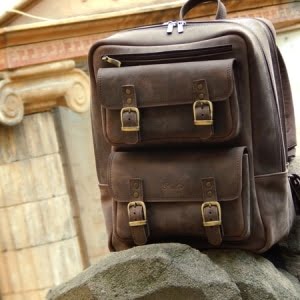 Leather Bag DOS in special laptop backpack version 3