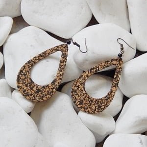 Handmade Leather Earrings (cork) 'TARSO' 1