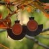 Handmade Leather Earrings 'MORENA' (cork & leather) 9