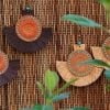 Handmade Leather Earrings 'MORENA' (cork & leather) 6