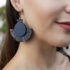 Handmade Leather Earrings 'MORENA' (cork & leather) 8