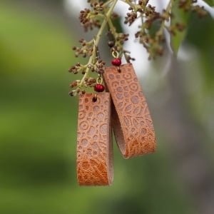 Handmade Leather Earrings 'GEMA' 9