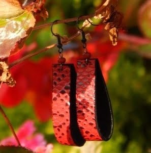 Handmade Leather Earrings 'GEMA' 5