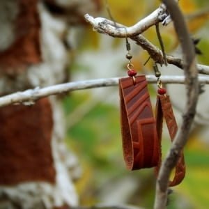 Handmade Leather Earrings 'GEMA' 4