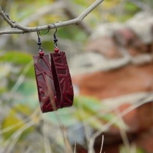 Handmade Leather Earrings 'GEMA' 6