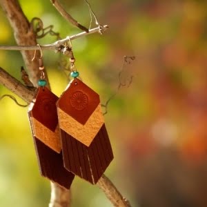 Handmade Leather Earrings 'CARISA' 6