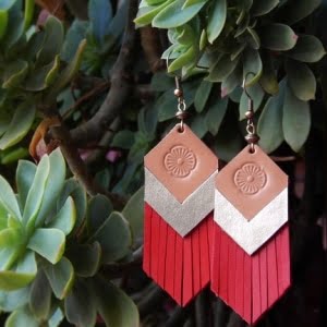 Handmade Leather Earrings 'CARISA' 13